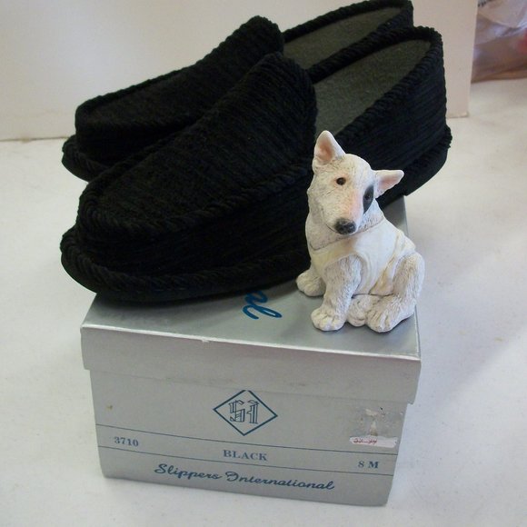 SLIPPERS INTERNATIONAL NEW 8M Black Corduroy Loafer Slippers Model #3710 NIB - Picture 6 of 10